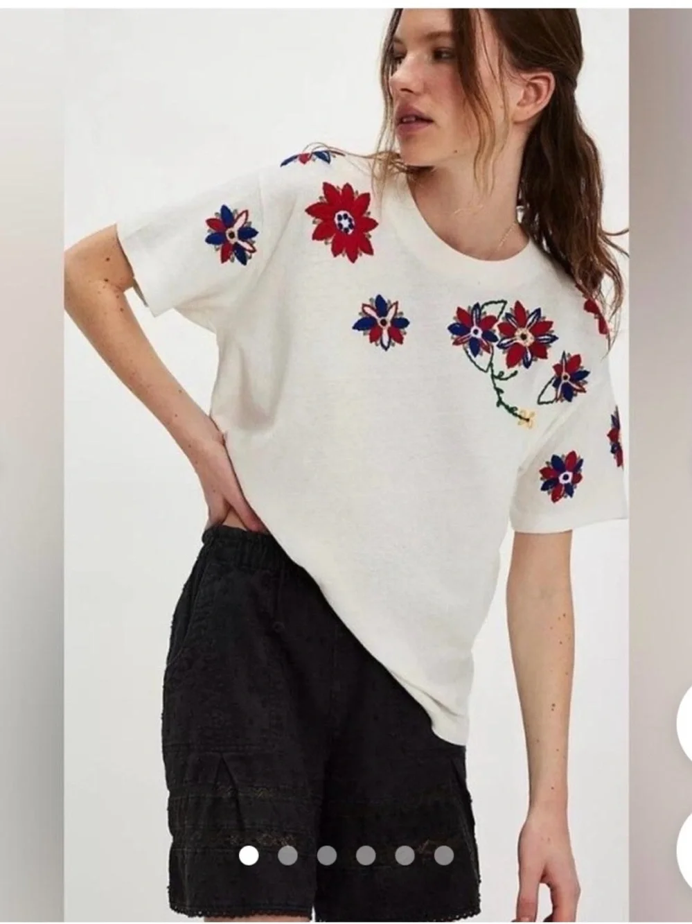 Free People Petal Stitch Tissue Tee NWT - Picture 3 of 4